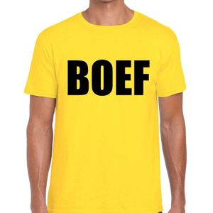 BOEF tekst t-shirt geel voor heren - heren feest t-shirts