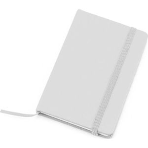 Notitieblokje zilver met harde kaft en elastiek 9 x 14 cm - 100x blanco paginas - opschrijfboekjes