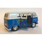 Speelgoed Volkswagen Blauwe Hippiebus 15 cm