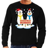 Foute kersttrui / sweater pinguin vriendjes zwart voor heren - Kersttruien