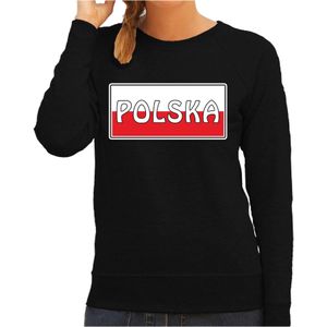 Polen / Polska landen sweater zwart dames -  Polen landen sweater / kleding - EK / WK / Olympische spelen outfit