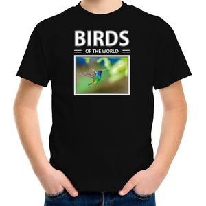 Dieren foto t-shirt Kolibrie vogel - zwart - kinderen - birds of the world - cadeau shirt vogel liefhebber - kinderkleding / kleding