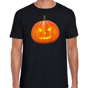 Pompoen halloween verkleed t-shirt zwart voor heren - horror shirt / kleding / kostuum
