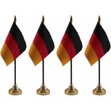 4x stuks duitsland tafelvlaggetjes 10 x 15 cm met standaard - Duitse feestartikelen/versiering