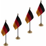 4x stuks duitsland tafelvlaggetjes 10 x 15 cm met standaard - Duitse feestartikelen/versiering