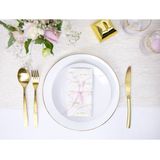 Feest tafelkleed met tafelloper op rol - wit/goud - 10 meter - Polyester/stof