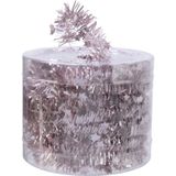 Decoris kerstslinger - 2x st- met sterren - lichtroze - lametta - 700 cm