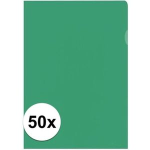 50x Insteekmap groen A4 formaat 21 x 30 cm - Kantoorartikelen