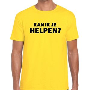 Kan ik je helpen beurs/evenementen t-shirt geel heren - verkoop/horeca shirt