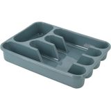 Excellent Houseware Bestekbak/Keuken Organizer - 5-Vaks - Blauw - 33,5 x 26,5 x 3,5 cm