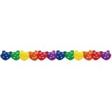3x Regenboog kleuren slingers met maskers 3 meter - Brandvertragende carnaval slingers decoratie -  Feest versiering