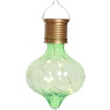 Lumineo solar hanglamp LED - 4x - Marrakech - pistachegroen - kunststof - D8 x H12 cm