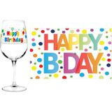 Happy Birthday cadeau glas 50 jaar verjaardag en A5-size wenskaart