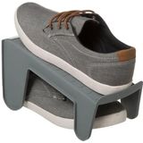Set van 10x stuks schoenenrekjes/plankjes voor 1 paar schoenen grijs 29,5 x 25 cm - Schoenen opbergen