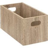 Set van 2x stuks opbergmand/kastmand 7 liter bruin/naturel van hout 31 x 15 x 15 cm - Opbergboxen - Vakkenkast manden