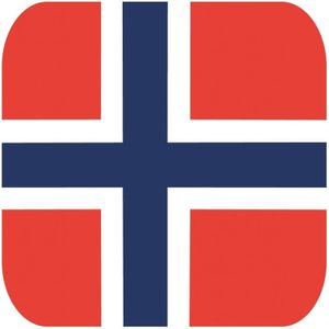 15x Bierviltjes Noorse vlag vierkant - Noorwegen feestartikelen - Landen decoratie