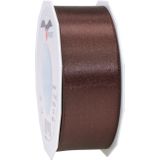 2x Luxe, brede Hobby/decoratie bruine satijnen sierlinten 4 cm/40 mm x 25 meter- Luxe kwaliteit - Cadeaulint satijnlint/ribbon