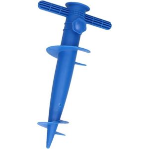 Blauwe parasolhouder / parasolboor - 30 cm - parasolvoet / parasolstandaard