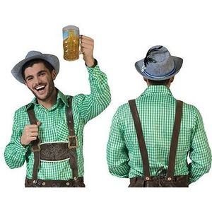 Tiroler overhemd groen/wit voor heren - Geruiten overhemden Oktoberfest voor heren