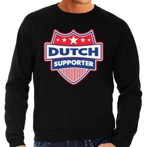 Dutch supporter schild sweater zwart voor heren - Nederland landen sweater / kleding - EK / WK / Olympische spelen outfit