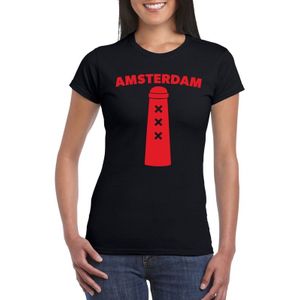 Amsterdam shirt met Amsterdammertje zwart dames