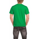 Set van 3x stuks fel groene katoenen t-shirts voor heren 100% katoen - zware 200 grams kwaliteit - Basic shirts, maat: XL (42/54)