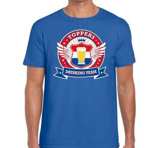 Toppers Blauw Toppers drinking team t-shirt  / shirt  blauw Toppers team heren