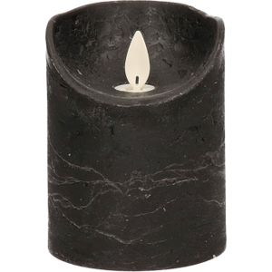 1x Zwarte LED Kaarsen / Stompkaarsen 10 cm - Luxe Kaarsen Op Batterijen met Bewegende Vlam