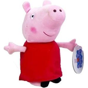 Pluche Peppa Pig/Big Knuffel In Rode Outfit 28 cm Speelgoed - Cartoon Varkens/Biggen Knuffels