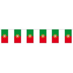 Papieren slinger Portugal 4 meter - Portugese vlag - Supporter feestartikelen - Landen decoratie/versiering
