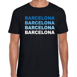 Barcelona steden t-shirt zwart voor heren - Spanje / wereldstad shirt / kleding