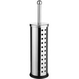 5Five - Toiletborstel houder zilver rvs 39 cm met pedaalemmer 5 liter