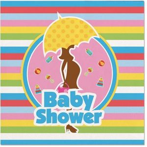 20x Babyshower feest servetten gekleurd 25 x 25 cm papier - Babyshower papieren wegwerp tafeldecoraties