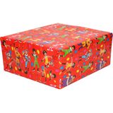 1x Rollen inpakpapier/cadeaupapier Club van Sinterklaas rood 200 x 70 cm - Cadeaupapier/inpakpapier voor 5 december pakjesavond