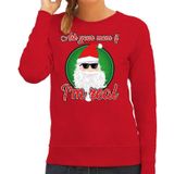Foute Kersttrui / sweater - Ask your mom I am real - rood voor dames - kerstkleding / kerst outfit