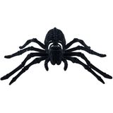 Chaks spin skeletten 22 cm - 2x - zwart - velvet/fluweel tarantula - Horror/griezel thema decoratie