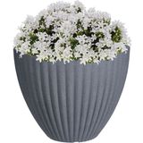Pro Garden plantenpot/bloempot - Tuin - kunststof - grijs - D39 x H40 cm