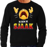 Funny emoticon sweater Ik ben de Sjaak zwart voor heren - Fun / cadeau trui