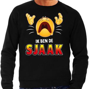 Funny emoticon sweater Ik ben de Sjaak zwart voor heren - Fun / cadeau trui
