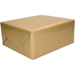 2x Cadeaupapier goud op rol - 500 x 50 cm - kadopapier / inpakpapier