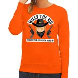 Oranje tekst sweater Willy the Kid cowboy voor dames -  Koningsdag kleding