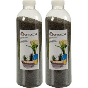 4x pakjes hobby/decoratiezand zwart 1,5 kg - Aquarium bodembedekking