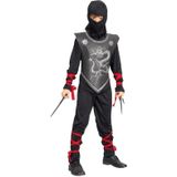 Ninja verkleedpak maat M met vechtstokken voor kinderen