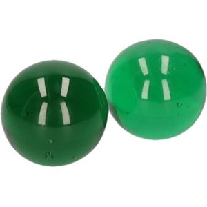 2x Knikkers groen 6 cm - Glazen knikkers speelgoed voor kinderen