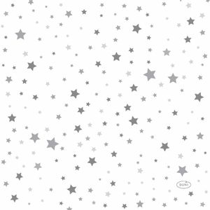 Duni kerst thema servetten - 40x st - 33 x 33 cm - wit met sterren