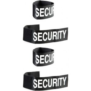Set van 4x stuks security tekst polsband voor volwassenen - Beveiligers