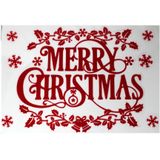 2x stuks velletjes kerst  raamstickers rood Merry Christmas 40 cm - Raamversiering/raamdecoratie stickers kerstversiering