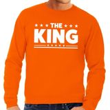 Oranje The King vlag sweater / trui heren - Oranje Koningsdag kleding