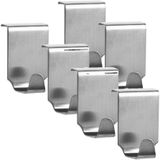 6x Zilveren handdoekhaken voor keukenkastjes 6 cm - Zeller - Woonaccessoires - Keukenbenodigdheden - Handdoekenhaken - Theedoekenhaken - Keukenhaakjes