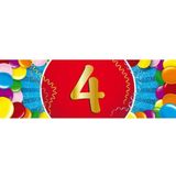 3x vlaggenlijn 4 jaar met gratis sticker